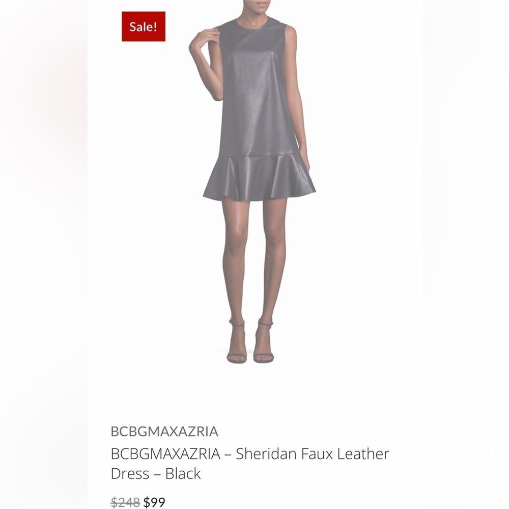 Bloomingdales BCBGMAXAZRIA Women’s Sheridan Faux Leather Sleeveless Black SizeXS - Picture 2 of 9